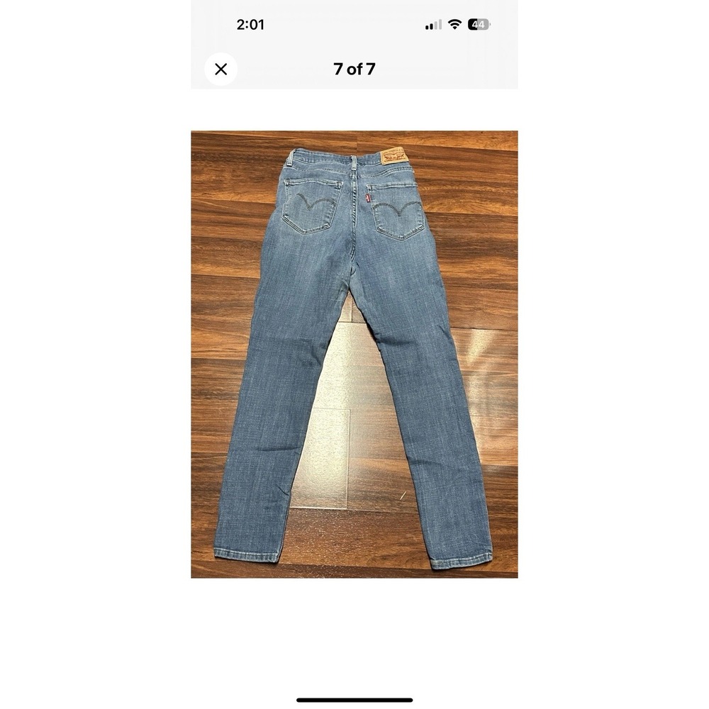 Levi Blue Wash 721 High Waist Skinny Jeans Size 27 Women's Stretch Ankle - Picture 7 of 7
